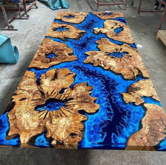 3D Ocean Sea Theme Decorative Resin River Epoxy Dining Table